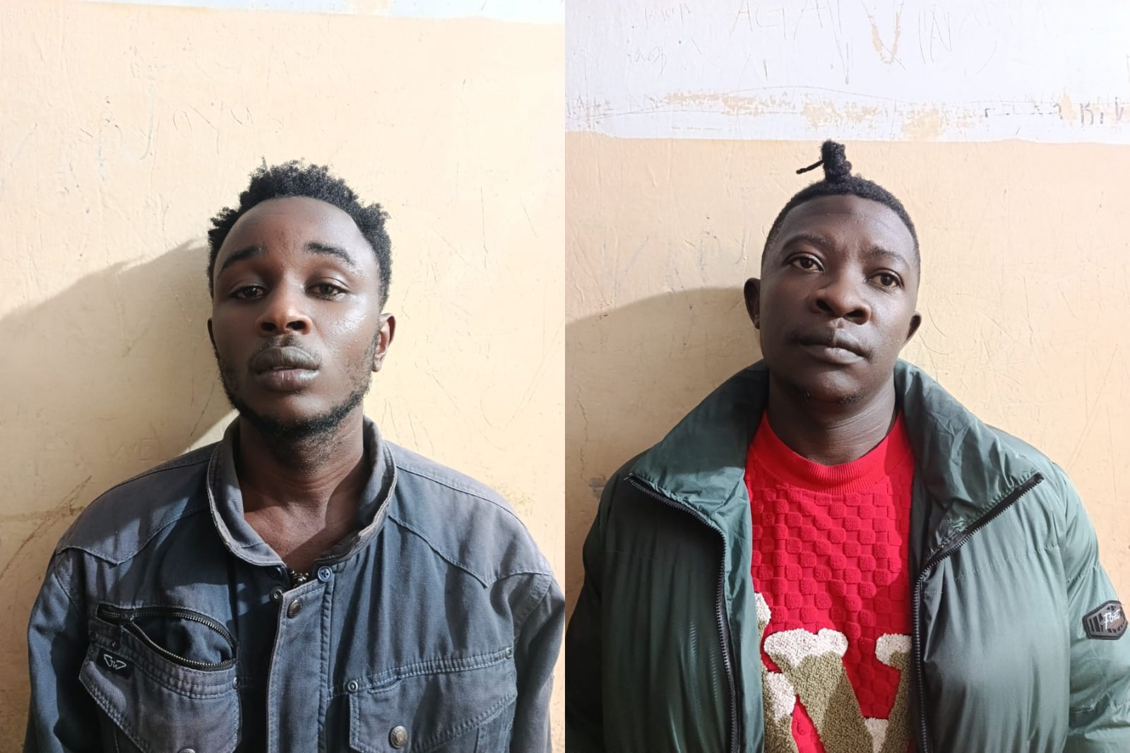 Collage photo of two suspects arrested in Trans Nzoia.